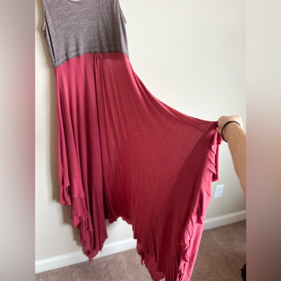 Free People FP Beach Two Tone Colorblock High Low Maxi/Midi Dress Size Small S - Picture 5 of 5